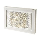 LOLAhome Tapa Contador luz Decorativa | Cubre Cuadro eléctrico | Pintado a Mano | Madera Pino | 50x6x35 cm | Cubrecontador (Blanco)