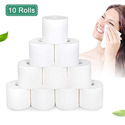 Preisvergleich Produktbild 4-lagiges Toilettenpapier mit Kern, weiches, hautfreundliches, hochwertiges Toilettenpapier für Zuhause, Büro, Hotel 10 Rollen