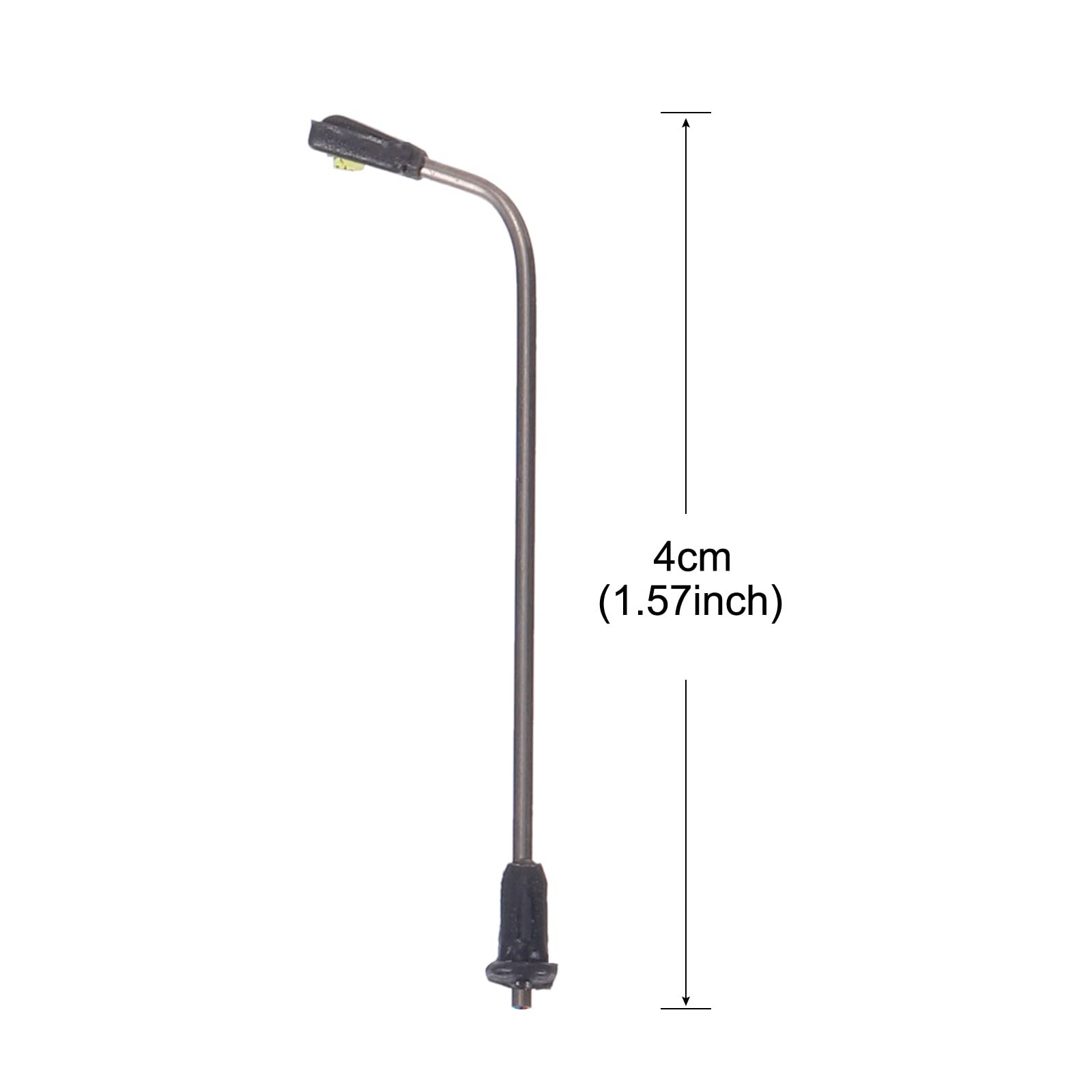 MECCANIXITY Model Railway LED Lamppost Lamps White Post Lights 1/300 Scale 4cm 1.57inch 3V, Pack of 4