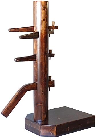 Wing Chun Wooden Dummy Closed Base Walnut Color