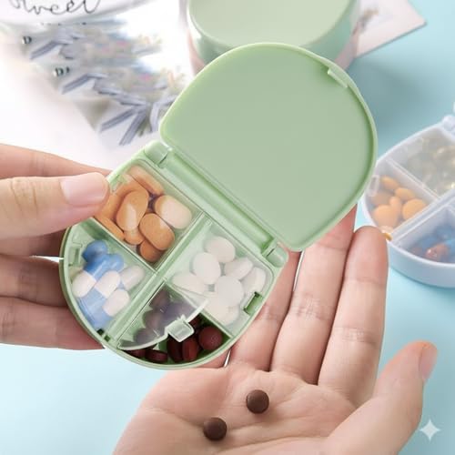 Image of Sumiko D Shape Pill Box | Portable Medicine Organizer I Pocket Pill Organiser for Travel & Gift (1, Multicolor)