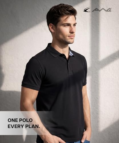 Image of AWG ALL WEATHER GEAR 100% Cotton Polo T Shirt for Men | Soft & Breathable Fabric | Regular Fit | Half Sleeve Polo Collar T Shirt | Casual & Office Wear | Comfortable & Durable Mens Polo T Shirt