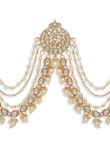 Image of OOMPH Jewellery Ethnic Sheeshphool-Kundan Jadau Floral Design for Women & Girls Stylish - DPH161DST4RKH184RKH235 PA201