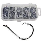 Fishing Circle Hooks Saltwater Fishing Gear, Bass Catfish Fishing, Octopus Offset Fish Hooks Set,...