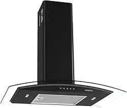 Coifa de Parede Vidro Curvo, Fogatti 70cm, 110V Teclado Mecânico Black