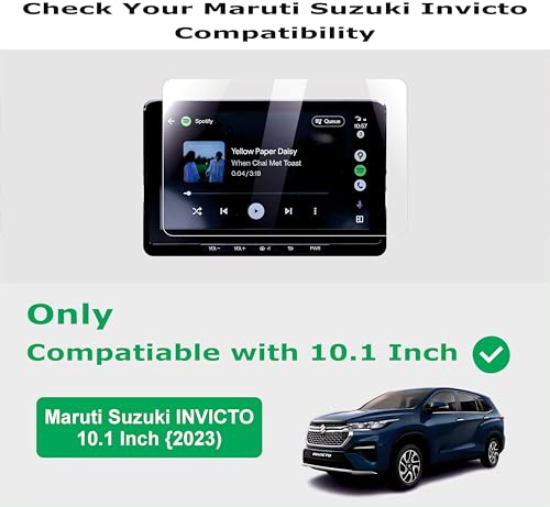 Image of OHAYO Military Strength Screen Protector Maruti Suzuki INVICTO 10.1 Inch 2023 Strong Protection, Full Screen Edge-to-Edge Cover, Scratch Resistant, Bubble-Free Installation, Ultra HD Clarity,With installation kit