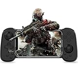 Megadream iPhoneコントローラー iPhone15/14/iOS 13.0以上/Android 6.0以上/iPad/PS3/4/Switch/PC用、クラウドゲーム/ストリーミング対応、ワイヤレス接続、ホールジョイスティック、6軸ジャイロスコープ、振動モーター、3段階ターボ、連射/連射ホールド、codモバイル用コントローラー iPhone/Android、モダンコンバット5用、黒い