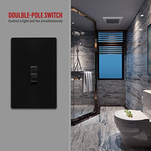 Enerlites 82300-BK 30 Amp Double-Pole Toggle Light Switch, 30A 120/277V, Self-Grounding, Industrial Grade thumb #3