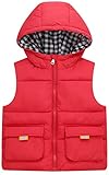 Happy Cherry Baby Girls Puffer Vest Active Gilet Padded Vest Hooded Winter Outerwear Sleeveless Jack