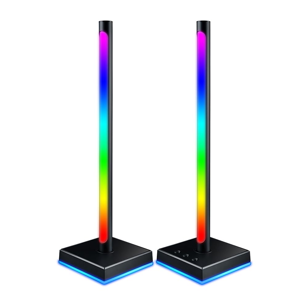 Listwy świetlne RGB do gier, dynamiczne kolory Inteligentne diody LED z aplikacją i 3 przyciskami Sterowanie nastrojową lampą na biurko Synchronizacja muzyki do pokoju gier,