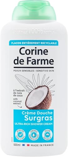 Corine de Farme - Crema de Ducha Sobregrasa con Extracto de Coco - pH Neutro, de Origen Natural - Control Dermatológico - 100% Hecho en Francia - 500 ml