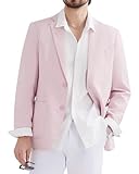 MAGE MALE Mens Blazer Casual Linen Sport Coat Lightweight Two Buttons Suit Jackets