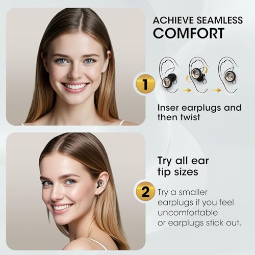 Image of Ear Plugs for Sleeping Noise Cancelling, 60dB Silicone Ear Plugs for Noise Reduction, Reusable Sleeping Earplugs for Snoring, Concert & Shooting Ear Protection with 8 Eartips(Jet Gray)
