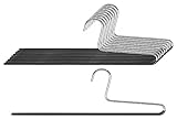  10 x Anti-Rutsch Metallkleiderbügel, Hosenkleiderbügel,schwarz, MAWA KH 35