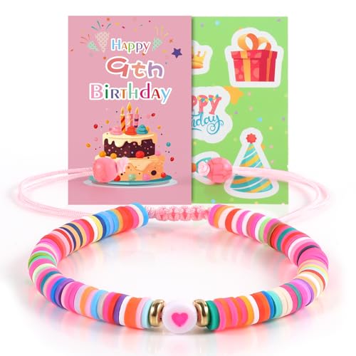 Gafowm Bracelet Birthday Gifts for 6-10 Year Old Girls, Ideal 9 Year Old Girl Birthday Gift, with Birthday Stickers and Blessing Cards, Suitable for Girls, Daughters, Granddaughters, and Nieces