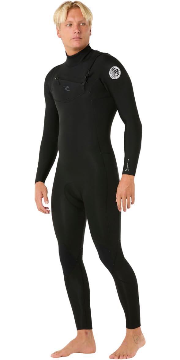RIP CURL 2025 Hombres Dawn Patrol Pro 4/3mm Chest Zip Neopreno 16WMFS - Black
