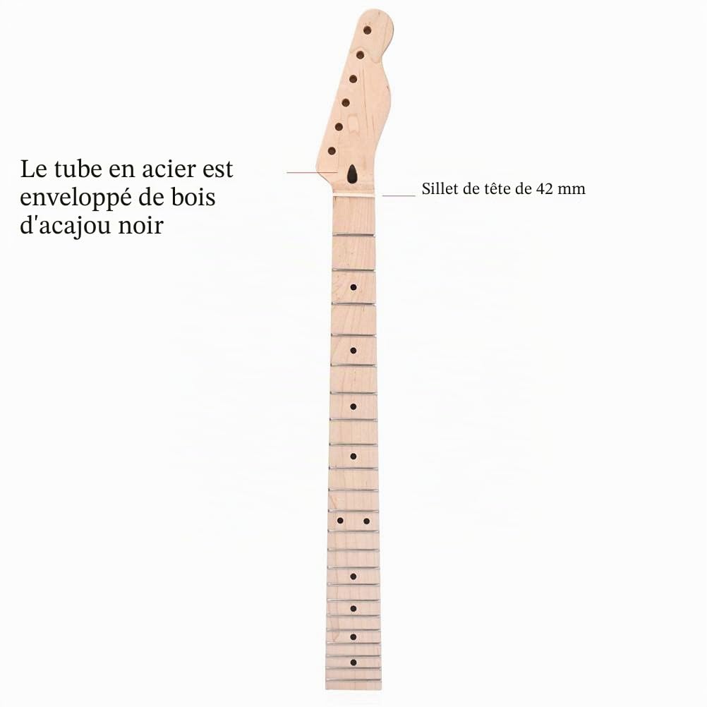 Manche de rechange pour guitare électrique, 22 frettes compatible avec TL Pièces de rechange pour guitare électrique