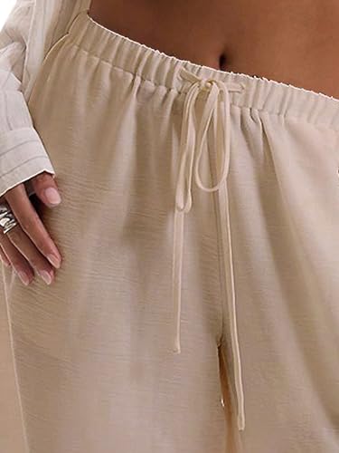 Image of RoseSeek Women's Beach Cover Ups Wide Leg Loose Linen Pants Swimsuit Coverup Summer Vacation Outfits 2026