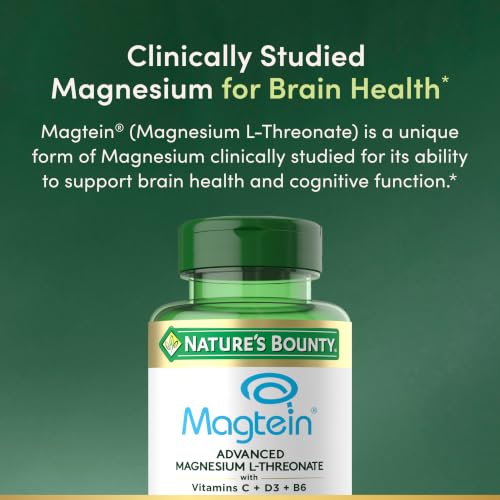 Nature's Bounty Magnesium L-Threonate 2000mg Magtein Capsules, 90 Count - image 3