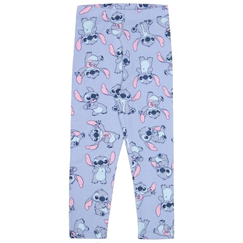 Image of Disney Lilo & Stitch Girls 2-Piece Set - Short Sleeve Graphic Print Tie Front T-Shirt and Leggings 2-Pack Bundle for Kids