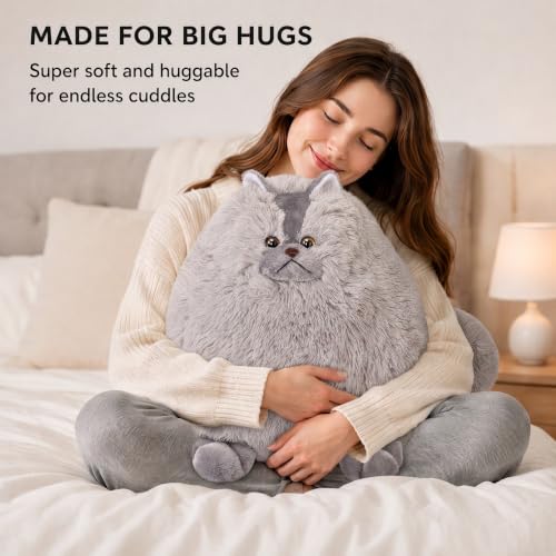 Image of Winsterch Giant Gray Cat Stuffed Animal, 20-Inch Large Stuffed Cat Plush