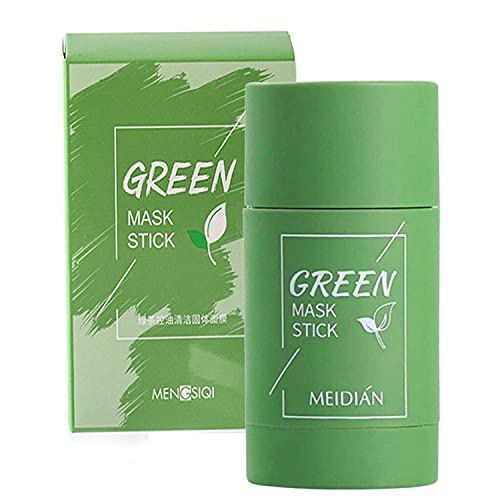 Green Tea Purifying Clay Stick Mask, And Deep Cleansing Oil Control And Anti-Acne Solid And Fine, Exfoliating Mask, Suitable for All Skin Types (40g)