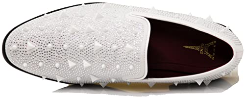 Image of SPK24 Men Vintage Spikes Sparkle Formal Tuxedo Stage Fashion Slip On Loafer Dress Shoes