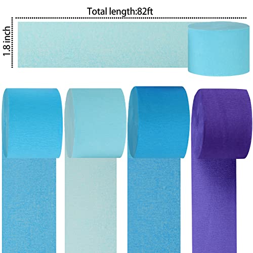 Blue Crepe Paper Streamer Rolls Hanging Party Decoration 8 Rolls Blue Theme Party Streamer For Various Birthday Wedding Festival Party Decorations #TOP1