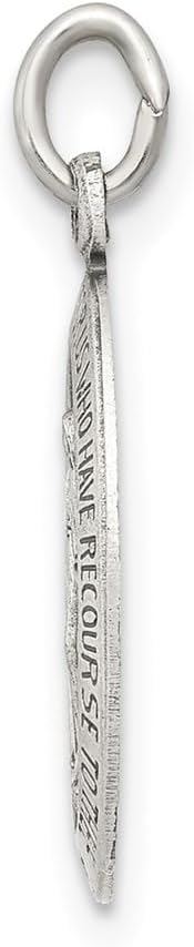 925 Sterling Silver Antiqued Miraculous Medal Pendant (L- 20 mm, W- 10 mm)