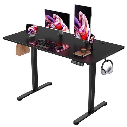 Furmax Electric Standing Desk, 45 x 24 Inches Sit Stand up Desk, Sit Stand Height Adjustable Home Office Desk with 4 Height Position Memory (Black, 45)