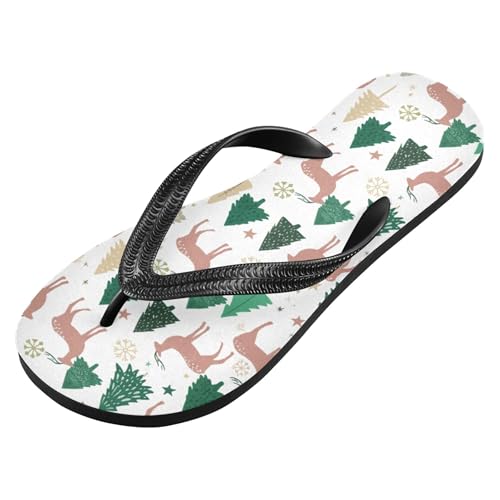 Burbuja Winter Tree Deer Flip Flops for Women Men, Soft Thong Sandals Rubber Slippers for Pool Beach Essentials2