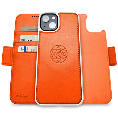 dreem Fibonacci wallet case compatible with iPhone 14 Plus / 2-in-1 shockproof case and detachable vegan leather folio