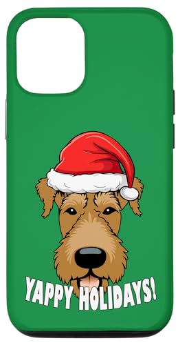 iPhone 14 Airedale Terrier Christmas Yappy Holidays Funny Dog Santa Case