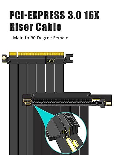 GLOTRENDS 300mm PCIe 3.0 X16 Riser Cable for Low-end PCIe 3.0 GPUs - Image 2
