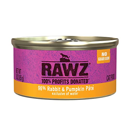 Rawz Natural Premium Pate Canned Cat Wet Food - Made With Real Meat Ingredients No Bpa Or Gums -3 Oz Cans (Case Pack Of 18) (Rabbit&Pumpkin) #TOP14