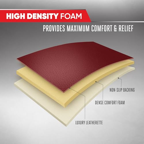 Image of Motor Trend Faux Leather Front Seat Cover for Cars - Set of 2 Burgundy Front Car Seat Covers for SUV & Truck with Storage Pockets - Automotive Car Seats Cover Protector - Bottom Cushion Coverage Only