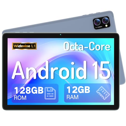 LECTRUS Android 15 Tablet 10.1 Inch with Gemini AI– Octa-Core 12GB RAM 128GB ROM (2TB Expand), Big HD Touch Screen Tablets PC with Dual Camera, 8H Long Battery Life, 5G WiFi Tableta