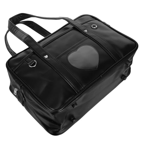 Sacoche pour ordinateur portable en PU noir à grosse capacité