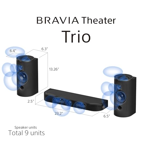 Image of Sony BRAVIA Theater Trio Home Theater Audio System (HT-A8) with Rear 9 Wireless Rear Speakers (SA-RS9) Bundle
