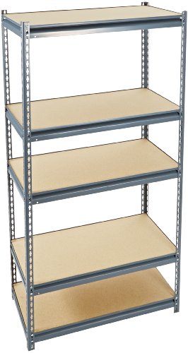 Edsal UR1836 Industrial Gray Heavy Duty Steel Boltless Shelving Storage Rack, 1200 Capacity, 36" Width x 72" Height x 18" Depth