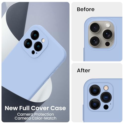 Image of FireNova Designed for iPhone 15 Pro Max Case, Silicone Upgraded [Camera Protection] Phone Case, Soft Anti-Scratch Microfiber Lining Inside, 6.7 inch, Light Blue