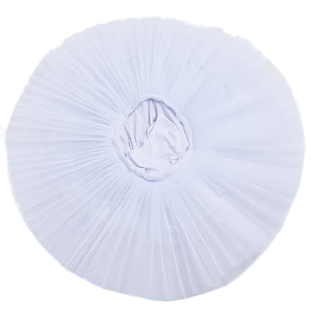 tutù da Balletto Bianco per Bambine con Bretelle E Ricami Costume da Ballerina del Lago dei Cigni Costume da Spettacolo (110)