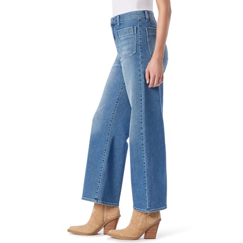 Jessica Simpson Women's Starstruck High Rise Wide Leg Jean with Patch Pockets Standard2