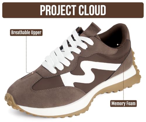 Image of Project Cloud Trendy Fashion Sneakers for Women 2026 - Memory Foam and Non-Slip Comfortable Casual Ladies Shoes for Womens Fashion Sneakers - Lightweight Lace-up Shoes (Lecco)