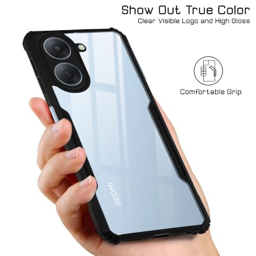 Image of Jkobi Hybrid Back Cover Case for Redmi A7 4G (Shockproof with Polycarbonate Clear Panel | Professional Black)
