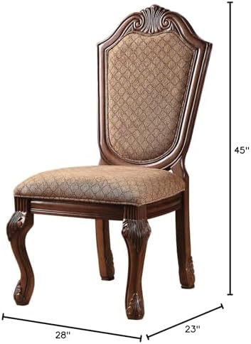 Chateau De Ville Side Chair (Set-2) in Fabric & Cherry - Thumbnail 3