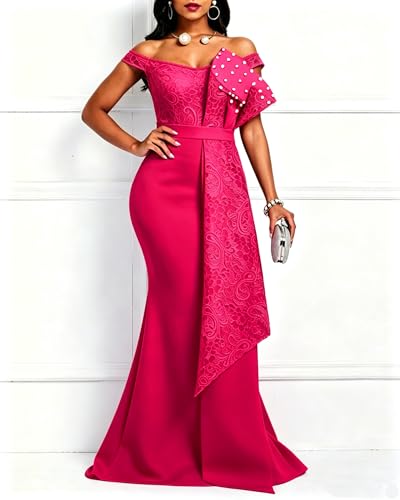 Image of Floor-Length Pearl Sleevelevess A-Line Women's Maxi Dress Long Dress