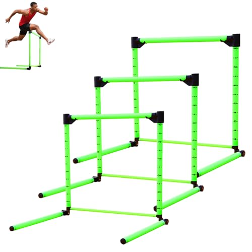 GOKKYOA 3 Pack Adjustable Height Hurdles Training Equipment,Hurdles Track and Field Equipment Agility Speed Training Equipment,Indoor & Outdoor Jumping Speed Hurdles for Athletes
