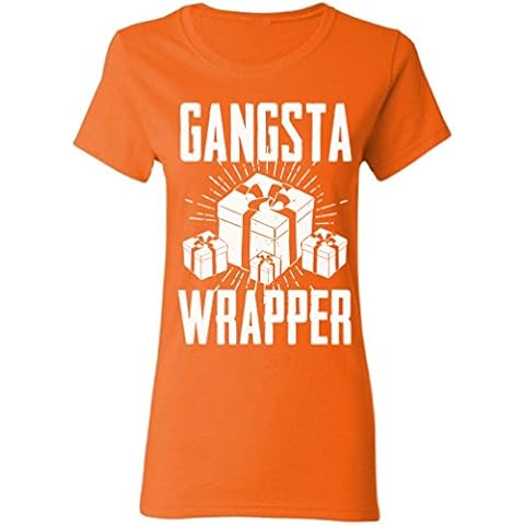 Raxo Gangsta Wrapper Ugly Christmas Shirt Ugly Christmas t-shirt Christmas Shirts for women Women's Holiday Top Orange M Cover