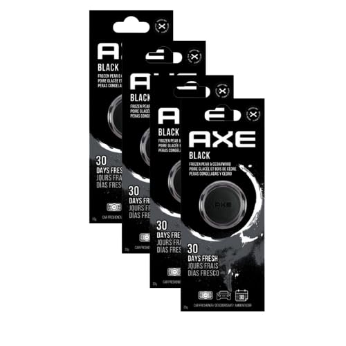 AXE Air Freshener Mini Vent Clip Odor Eliminator Air Purifier Provides A Long Lasting Scent (0.7 Fl Oz (Pack of 4) Black)